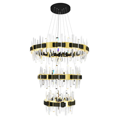 CWI Lighting Aya LED Integrated Pearl Black Chandelier Model: 1592P32-3-612