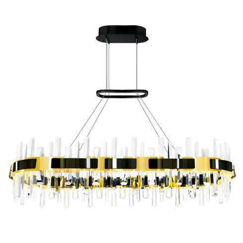 CWI Lighting Aya LED Integrated Pearl Black Chandelier Model: 1592P43-612-RC