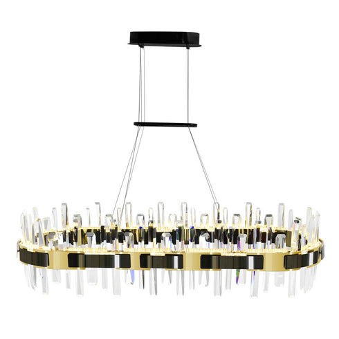 CWI Lighting Aya LED Integrated Pearl Black Chandelier Model: 1592P43-612-RC