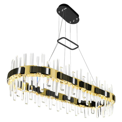 CWI Lighting Aya LED Integrated Pearl Black Chandelier Model: 1592P43-612-RC