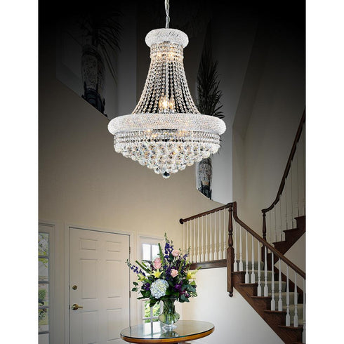 CWI Lighting Empire 18 Light Down Chandelier With in Chrome Finish Model: 8001P28C