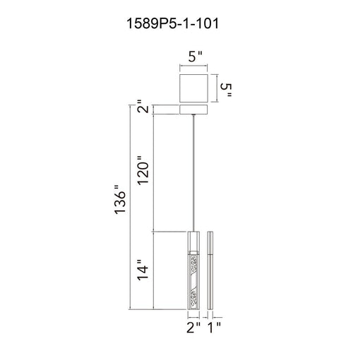 CWI Lighting Greta Integrated LED Black Mini Pendant Model: 1589P5-1-101