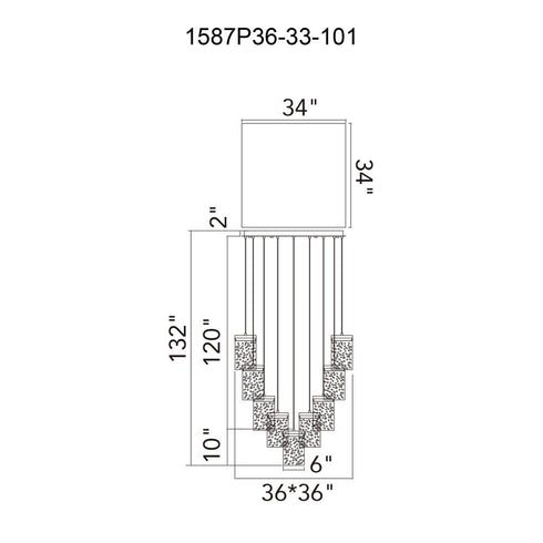 CWI Lighting Lava Integrated LED Black Chandelier Model: 1587P36-33-101