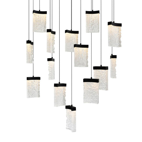 CWI Lighting Lava Integrated LED Black Chandelier Model: 1587P48-14-101-RC