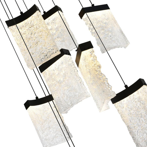 CWI Lighting Lava Integrated LED Black Chandelier Model: 1587P48-14-101-RC
