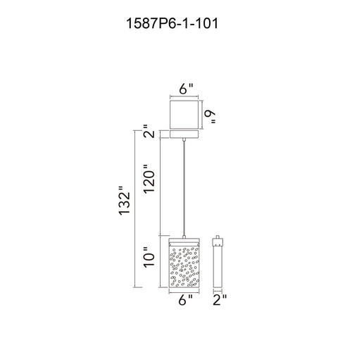 CWI Lighting Lava Integrated LED Black Mini Pendant Model: 1587P6-1-101