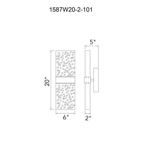 CWI Lighting Lava Integrated LED Black Wall Light Model: 1587W20-2-101