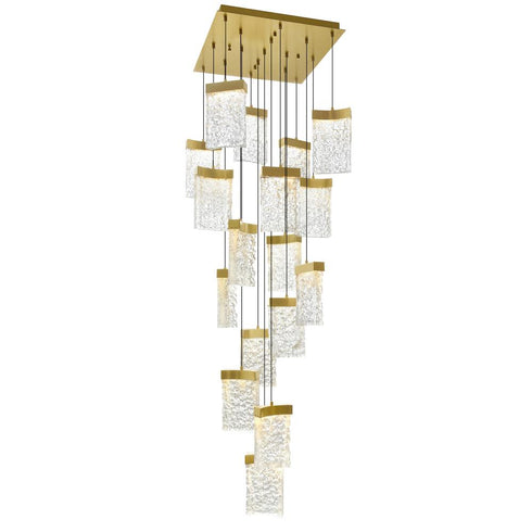 CWI Lighting Lava Integrated LED Brass Chandelier Model: 1587P24-17-624