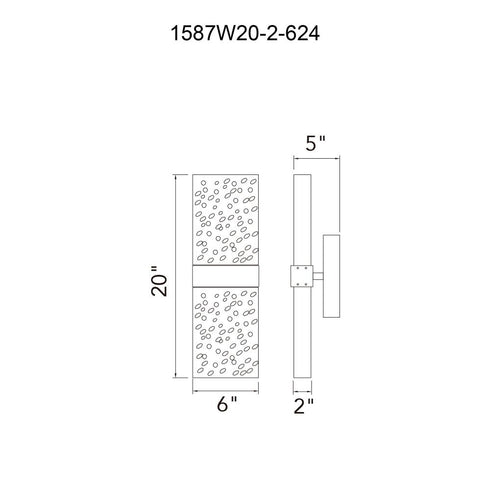 CWI Lighting Lava Integrated LED Brass Wall Light Model: 1587W20-2-624