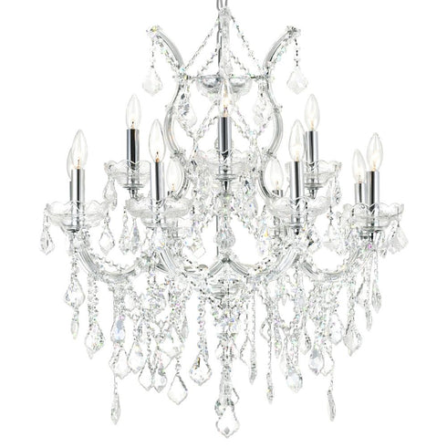 CWI Lighting Maria Theresa 13 Light Up Chandelier With in Chrome Finish Model: 8311P30C-13 (Clear)