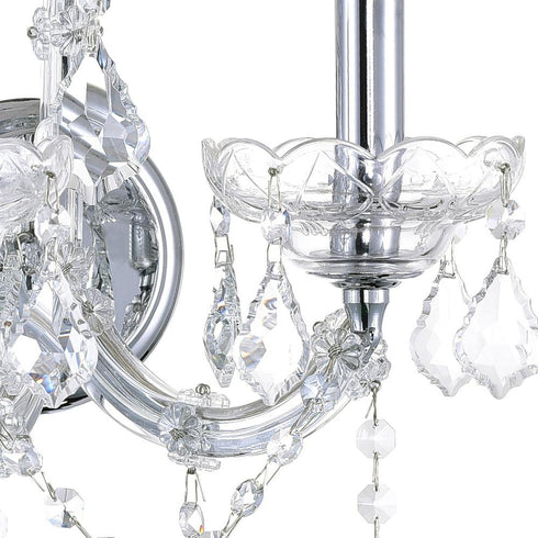 CWI Lighting Maria Theresa 2 Light Wall Sconce With in Chrome Finish Model: 8318W12C-2 (Clear)