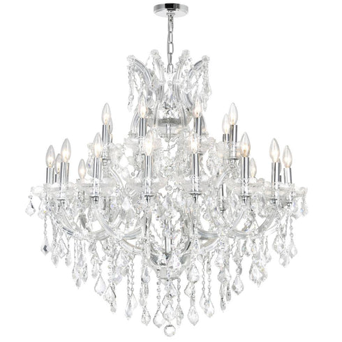 CWI Lighting Maria Theresa 25 Light Up Chandelier With in Chrome Finish Model: 8318P36C-25 (Clear)