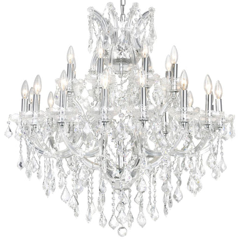 CWI Lighting Maria Theresa 25 Light Up Chandelier With in Chrome Finish Model: 8318P36C-25 (Clear)