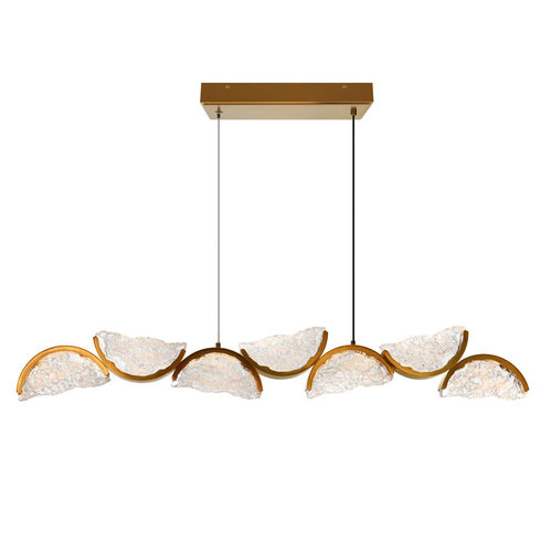 CWI Lighting Moon Integrated LED in Brass Chandelier Model: 1715P54-7-624