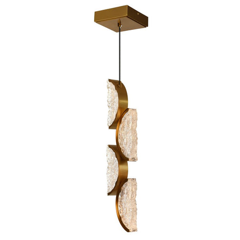 CWI Lighting Moon Integrated LED in Brass Mini Pendant Model: 1715P8-4-624