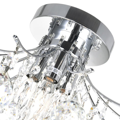CWI Lighting Princess 4 Light Flush Mount With in Chrome Finish Model: 8012C16C