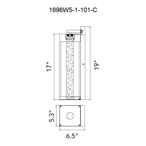 CWI Lighting Rochester LED Integrated Black Outdoor Wall Model: 1696W5-1-101-C
