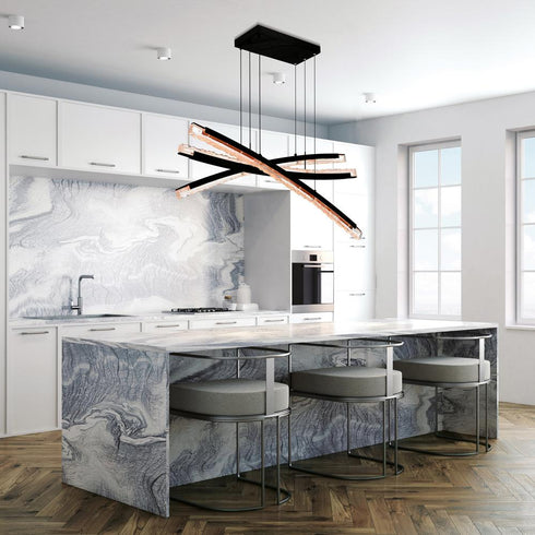 CWI Lighting Saber Integrated LED in Black Chandelier Model: 1710P50-3-101