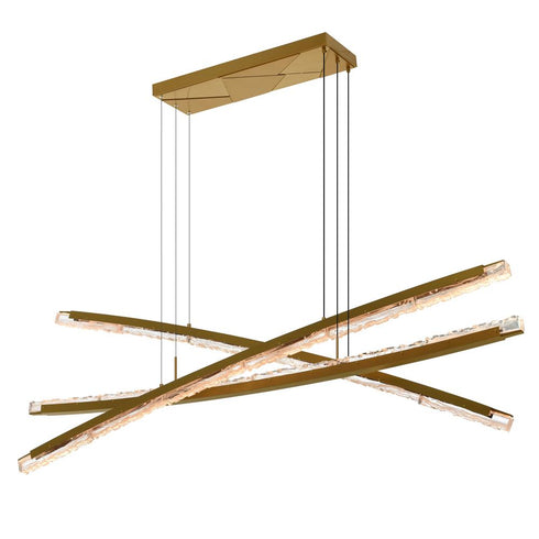 CWI Lighting Saber Integrated LED in Brass Chandelier Model: 1710P70-3-624
