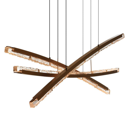 CWI Lighting Saber Integrated LED in Brass Chandelier Model: 1710P70-3-624