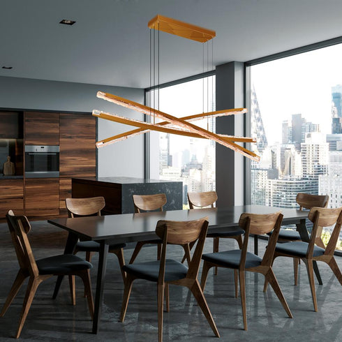 CWI Lighting Saber Integrated LED in Brass Chandelier Model: 1710P70-3-624