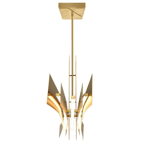 CWI Lighting Solar Powered Solara Integrated LED in Brass Chandelier Model: 1717P50-624
