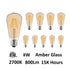 CWI Lighting ST19 Warm White 2700K LED 8 Watt Light Bulb (Set of 10) in Amber Finish Model: ST19K2700W8-10