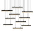 CWI Lighting Stagger Integrated LED Black Chandelier Model: 1588P48-10-101