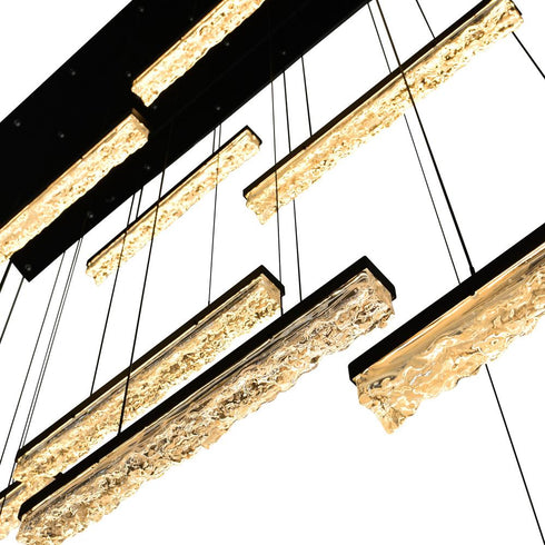CWI Lighting Stagger Integrated LED Black Chandelier Model: 1588P48-10-101