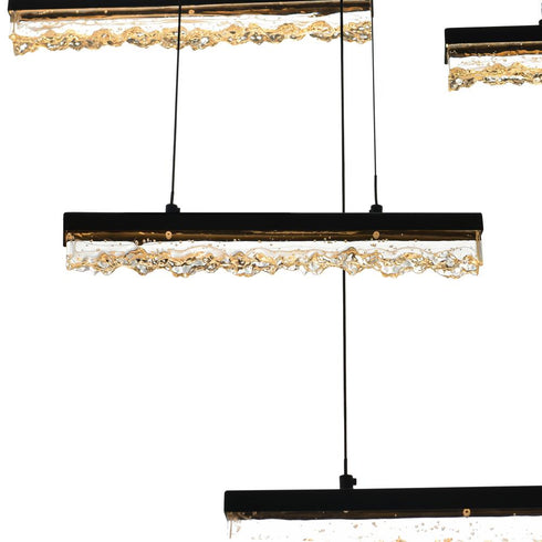 CWI Lighting Stagger Integrated LED Black Chandelier Model: 1588P48-10-101