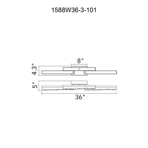 CWI Lighting Stagger Integrated LED Black Vanity Light Model: 1588W36-3-101