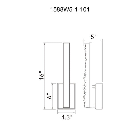 CWI Lighting Stagger Integrated LED Black Wall Light Model: 1588W5-1-101