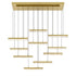 CWI Lighting Stagger Integrated LED Brass Chandelier Model: 1588P48-10-624