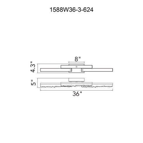 CWI Lighting Stagger Integrated LED Brass Vanity Light Model: 1588W36-3-624