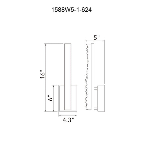 CWI Lighting Stagger Integrated LED Brass Wall Light Model: 1588W5-1-624