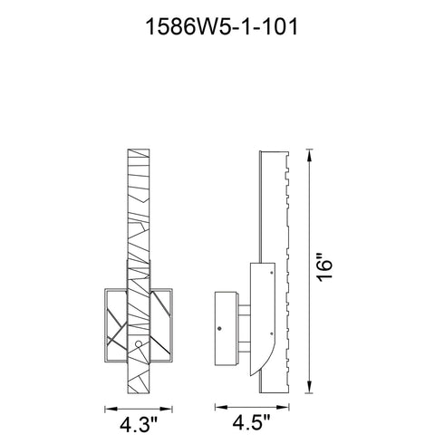 CWI Lighting Valira Integrated LED in Black Wall Light Model: 1586W5-1-101