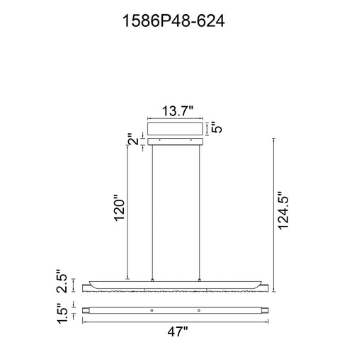 CWI Lighting Valira Integrated LED in Brass Chandelier Model: 1586P48-624