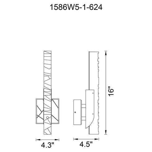 CWI Lighting Valira Integrated LED in Brass Wall Light Model: 1586W5-1-624