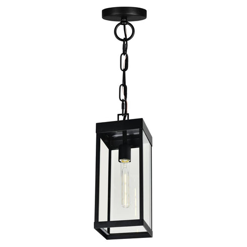 CWI Lighting Windsor 1 Light Black Outdoor Ceiling Light Model: 1695P7-1-101