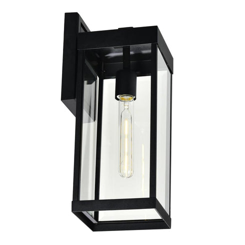 CWI Lighting Windsor 1 Light Black Outdoor Wall Light Model: 1695W6-1-101