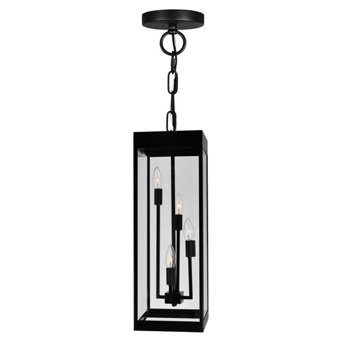 CWI Lighting Windsor 4 Light Black Outdoor Ceiling Light Model: 1695P8-4-101