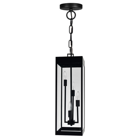 CWI Lighting Windsor 4 Light Black Outdoor Ceiling Light Model: 1695P8-4-101