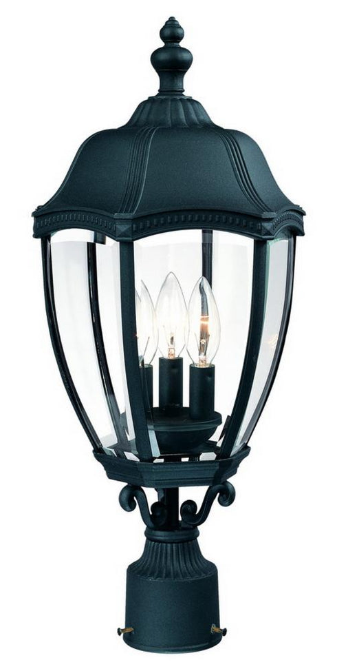 Dolan Designs 3 Light Roseville 3 Light Post in Black Model: 955-50