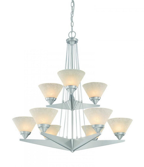 Dolan Designs Avanti 9 Light Nine Light in Satin Nickel Up Chandelier Model: 2652-09