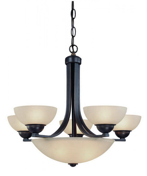 Dolan Designs Fireside 5+3 Light Bowl Chandelier in Bolivian Model: 208-78