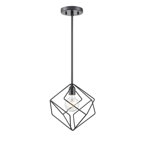 DVI Lighting 1 Light Ashoona Pendant in Buffed Nickel And Ebony Finish Model: DVP44921BN+EB