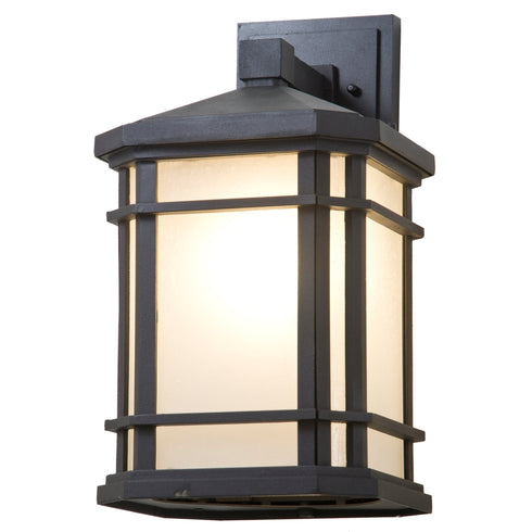 DVI Lighting 1 Light Cardiff Outdoor Wall Sconce in Black Finish Model: DVP142020BK-SSD