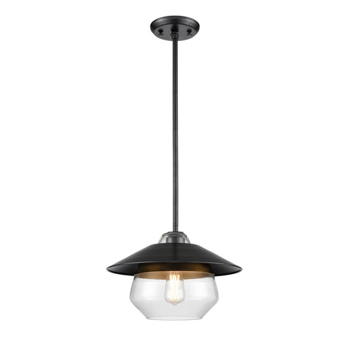 DVI Lighting 1 Light Chevalier 12 Inch Pendant in Multiple Finishes and Graphite Finish Model: DVP42310MF+GR-CL