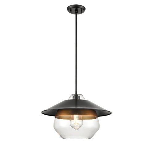 DVI Lighting 1 Light Chevalier 17 Inch Pendant in Multiple Finishes and Graphite Finish Model: DVP42320MF+GR-CL