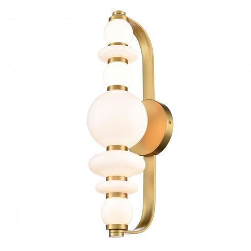 DVI Lighting 1 Light CORSAIR 18 Inch SCONCE BRASS With TRUE OPAL GLASS Model: DVP48101BR-TO